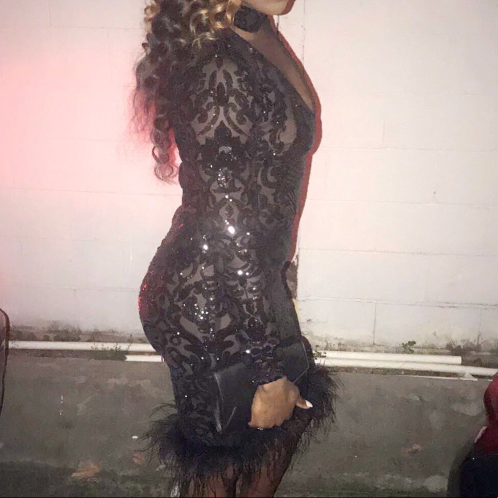 Long sleeve black dress